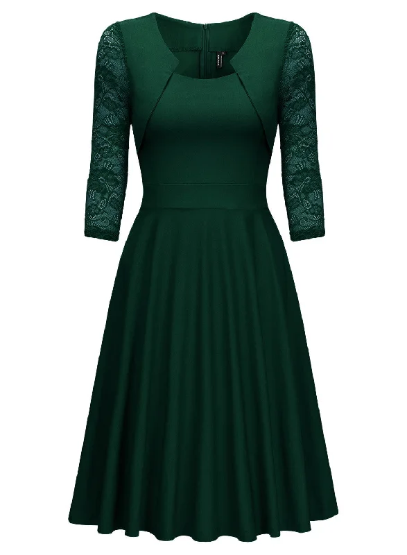 Vintage Floral Lace Cocktail Party Dress Tunics New arrival