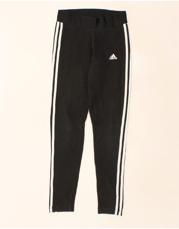 ADIDAS Womens Leggings UK 8/10 Small  Black Trendy Spandex Leggings