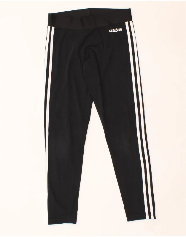 ADIDAS Womens Leggings UK 8/10 Small  Black Cotton Chic Smooth Fit Leggings