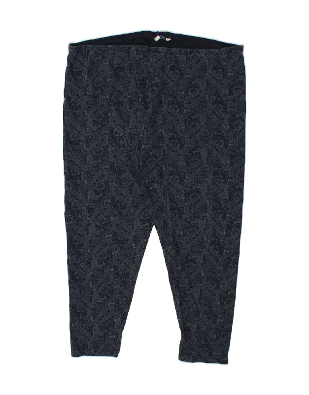 FAT FACE Womens Crop Leggings UK 22 3XL Navy Blue Paisley Modal Cozy Textured Workout Leggings FAT FACE Womens Crop Leggings UK 22 3XL Navy Blue Paisley Modal Cozy Textured Workout Leggings