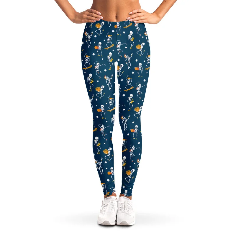 Funny Skeleton Party Pattern Print Women's Leggings Stylish Printed Stretch Leggings Funny Skeleton Party Pattern Print Women's Leggings Stylish Printed Stretch Leggings