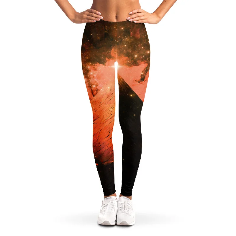 Galaxy Pyramid Print Women's Leggings Trendy Patterned Leggings