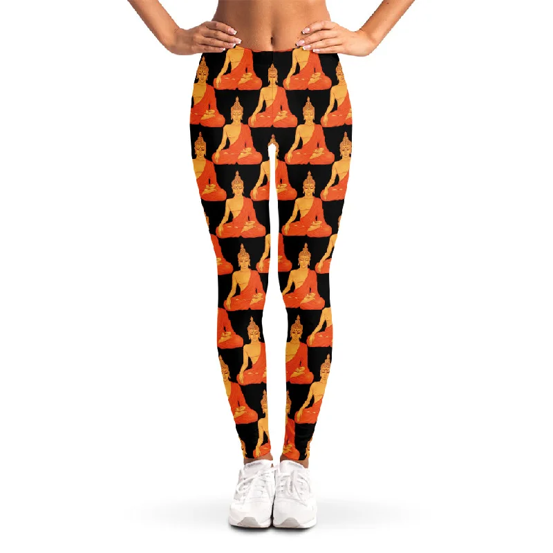 Gautama Buddha Pattern Print Women's Leggings Comfortable Stretch Leggings