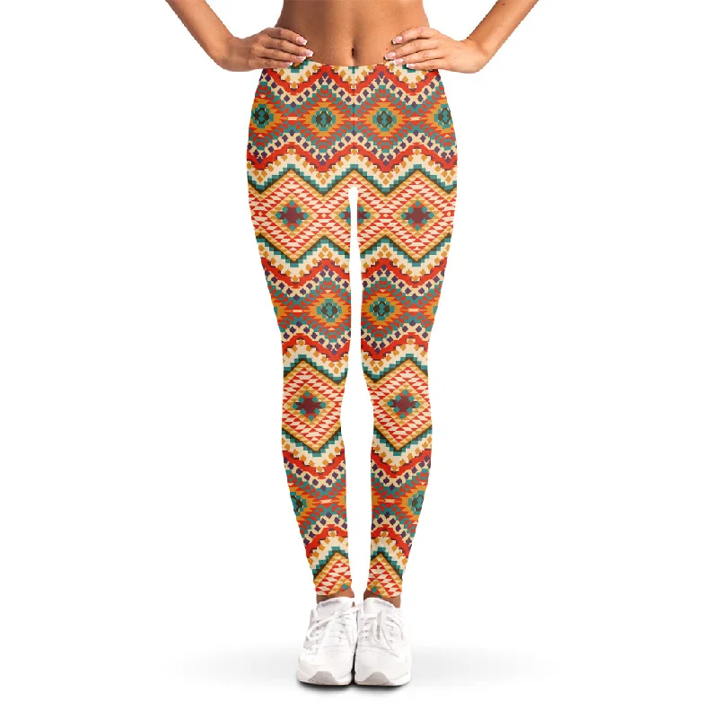 Geometric Navajo Pattern Print Women's Leggings Stylish Everyday Leggings