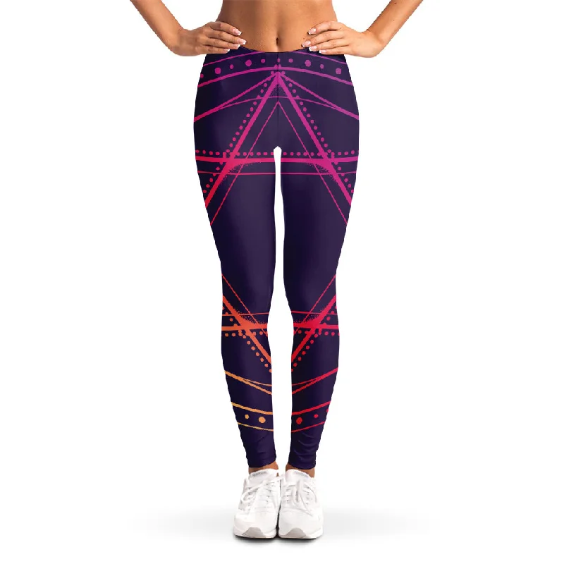Geometric Star of David Print Women's Leggings Fashionable Sports Compression Leggings Geometric Star of David Print Women's Leggings Fashionable Sports Compression Leggings
