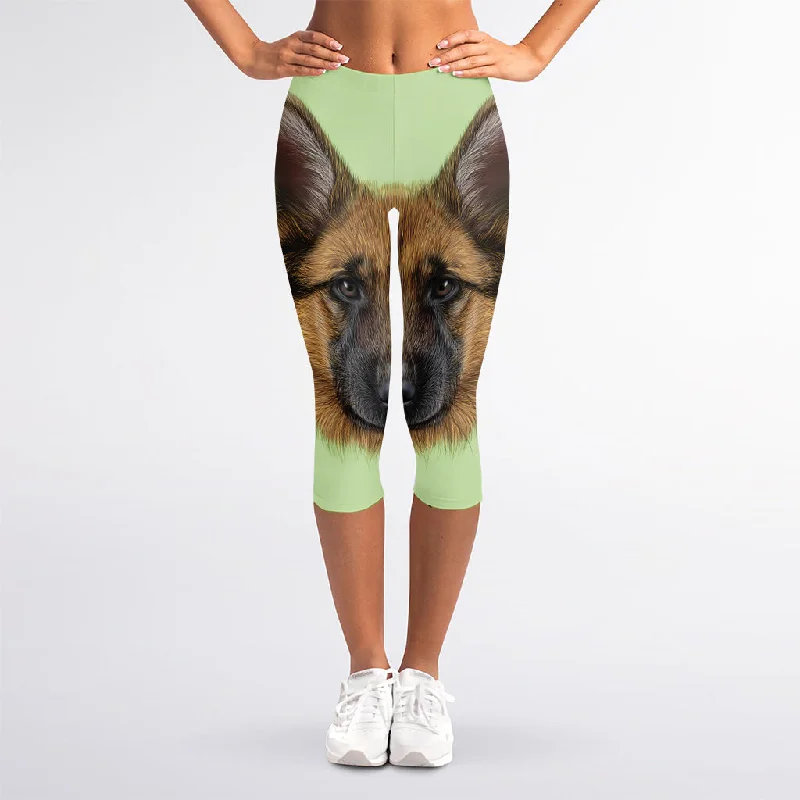 German Shepherd Dog Portrait Print Women's Capri Leggings Fashionable Quick-Dry Leggings German Shepherd Dog Portrait Print Women's Capri Leggings Fashionable Quick-Dry Leggings