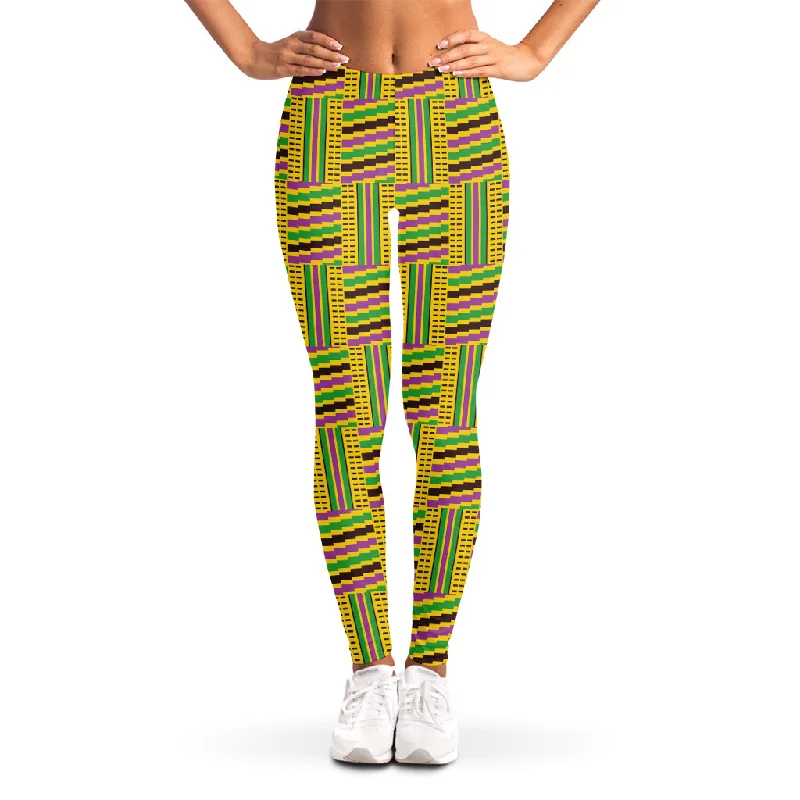 Ghana Kente Pattern Print Women's Leggings Comfortable Slip-On Leggings
