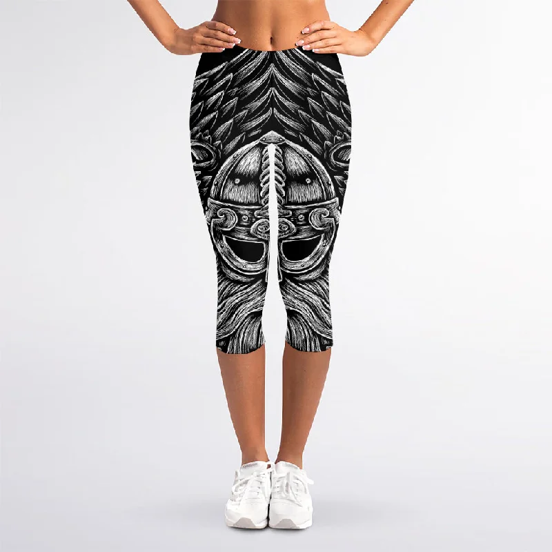 God Odin With Huginn And Muninn Print Women's Capri Leggings Trendy Colorblock Print Leggings God Odin With Huginn And Muninn Print Women's Capri Leggings Trendy Colorblock Print Leggings