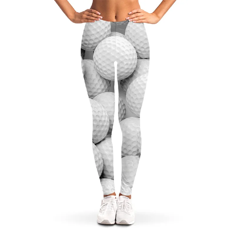 Golf Ball 3D Print Women's Leggings Fashionable Embroidered Detail Leggings