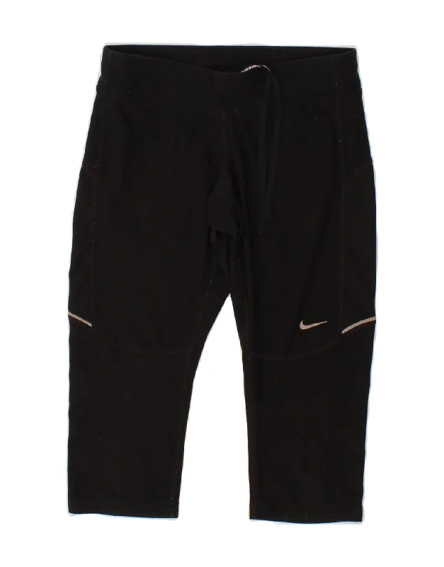 NIKE Womens Dri Fit Capri Leggings UK 4 XS  Black Polyester Casual Slim-Fit Leggings