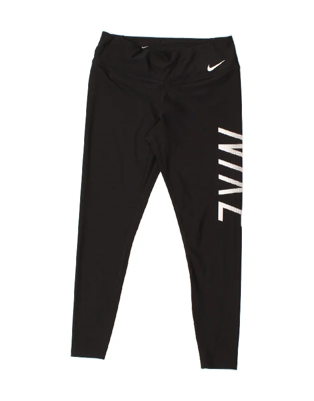 NIKE Womens Dri Fit Graphic Leggings UK 16 Large Black Polyester Comfortable Classic Yoga Leggings NIKE Womens Dri Fit Graphic Leggings UK 16 Large Black Polyester Comfortable Classic Yoga Leggings
