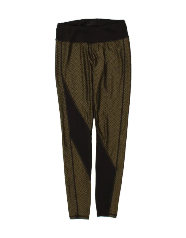 PUMA Womens Leggings UK 10 Small Khaki Colourblock Polyester Elegant Embellished Leggings PUMA Womens Leggings UK 10 Small Khaki Colourblock Polyester Elegant Embellished Leggings