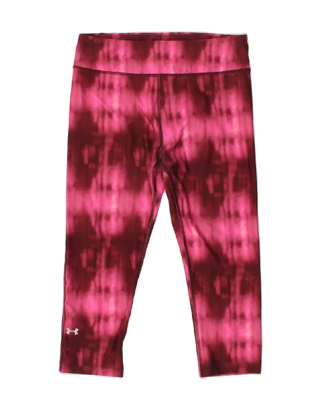 UNDER ARMOUR Womens Heat Gear Capri Leggings UK 12 Medium Pink Tie Dye Trendy Full-Length Leggings UNDER ARMOUR Womens Heat Gear Capri Leggings UK 12 Medium Pink Tie Dye Trendy Full-Length Leggings